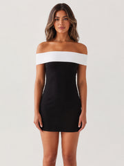 Diamonds and Pearls Mini Dress - Black