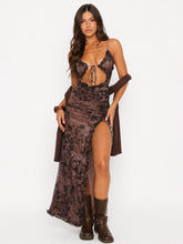 High Voltage Maxi Dress Mahogany Leaffall