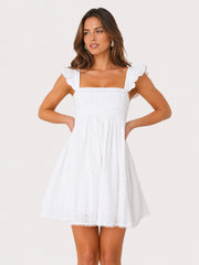 Sunlit Drift Mini Dress White