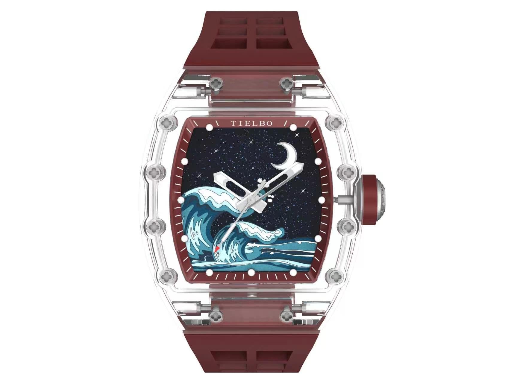 Wave Motion Watch – Transparent, Automatic T716M