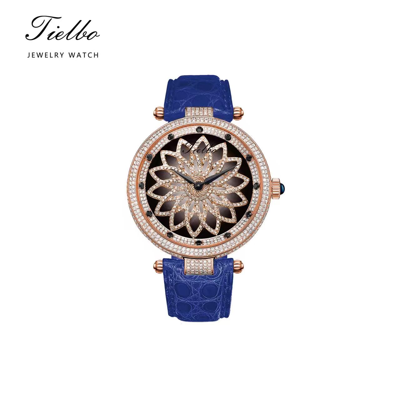 Women's Bloom Watch – Rotating Dial, Iced-Out, 42mm T127L