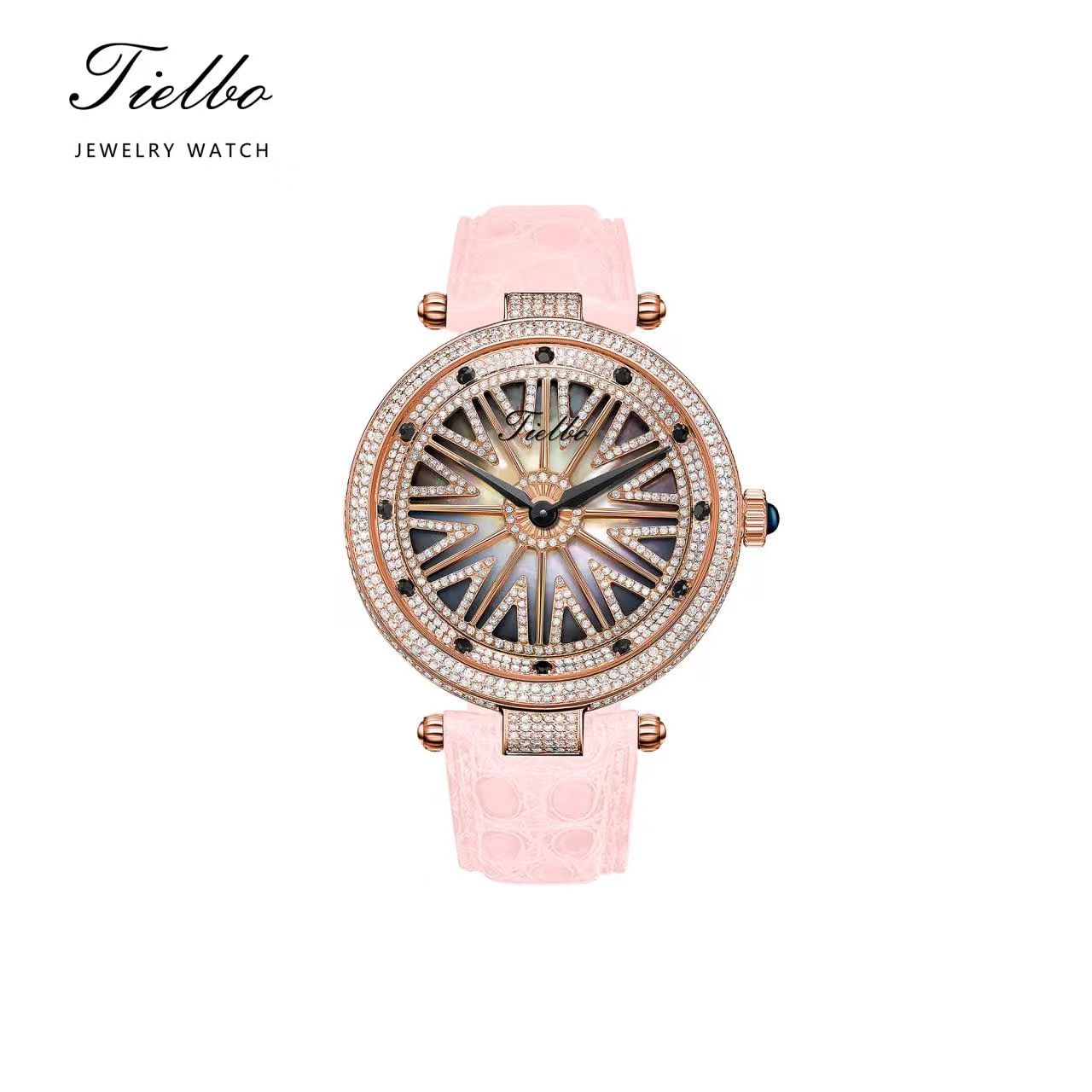 Women's Fortune Flow Watch – Rotating Dial, Iced-Out, 42mm T127L