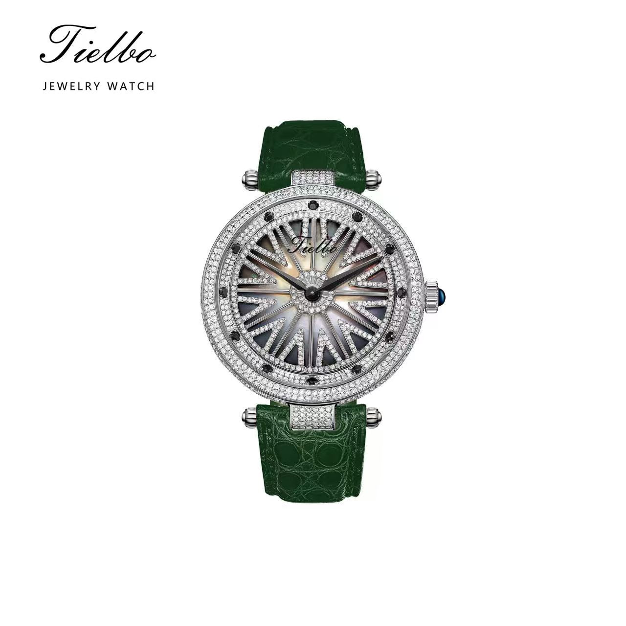 Women's Fortune Flow Watch – Rotating Dial, Iced-Out, 42mm T127L