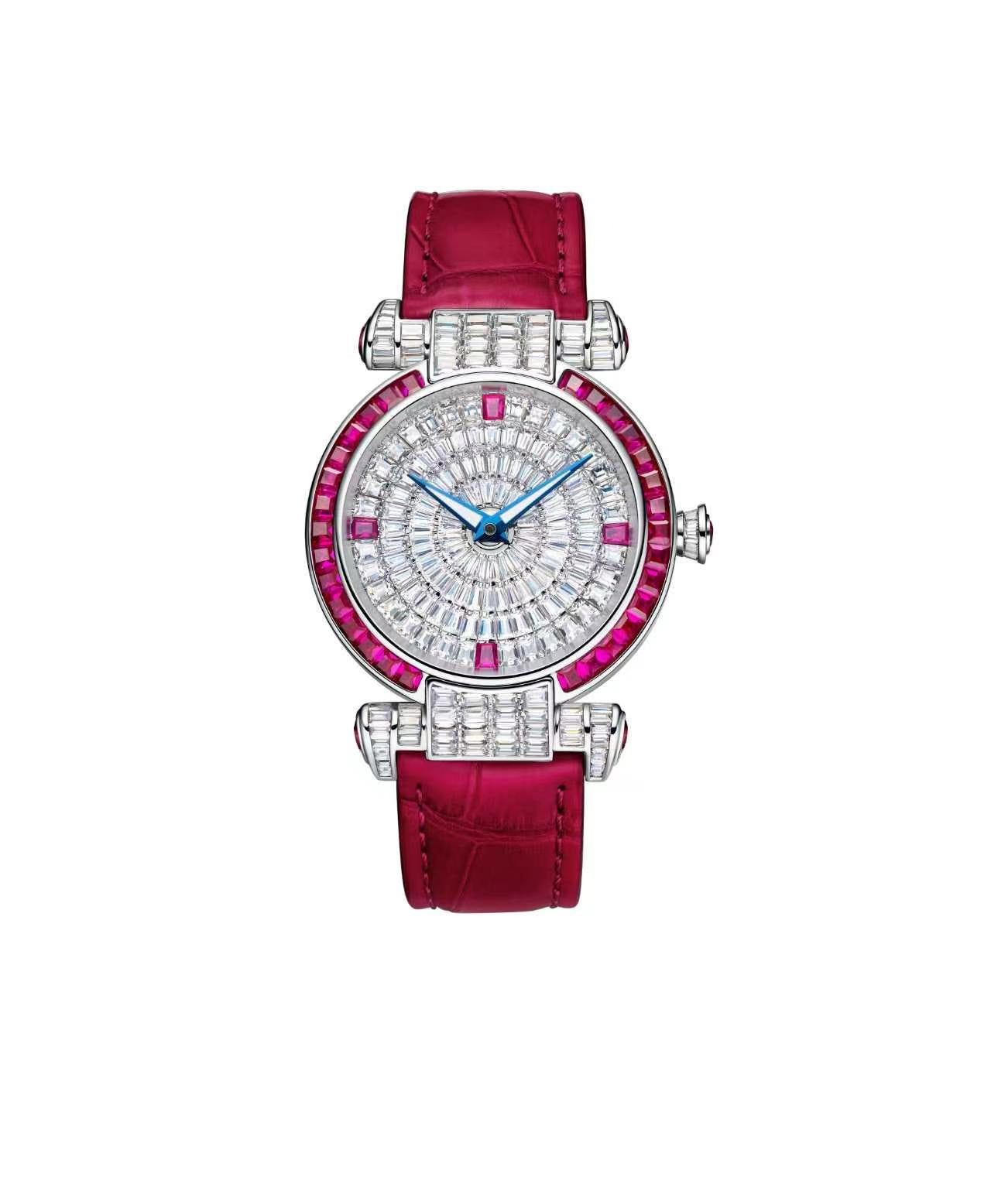 Women's Faceted Wheel Automatic Watch – 36mm, Full Crystal T822L
