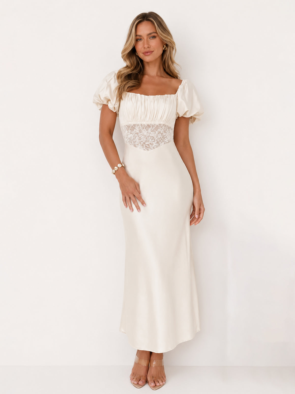 Connected By Love Satin Maxi Dress Butter