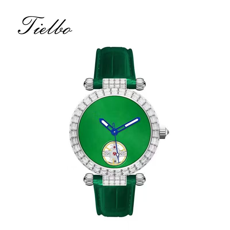 Women's Auspicious Jade Watch – Automatic, Jade Dial, 38mm T868L
