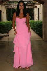 Anais Tiered Ruffle Maxi Dress - Pink